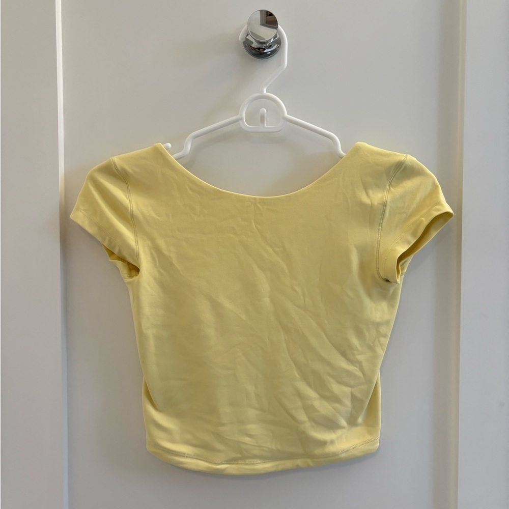 AERIE yellow seamless boatneck top size XS